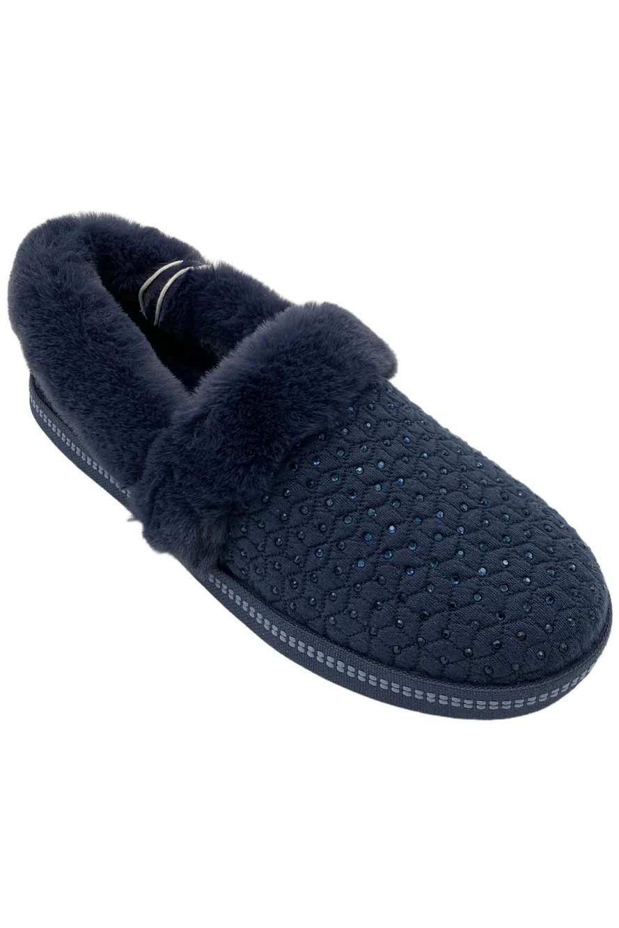Skechers Cozy Campfire Toasty Twinklers Vegan Rhinestone Slippers Navy - Wide